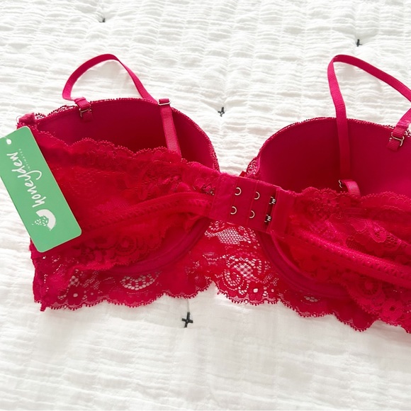 NEW Honeydew Intimates Garnet Red Lace Frida Convertible Push Up Bra 36B - Picture 6 of 6